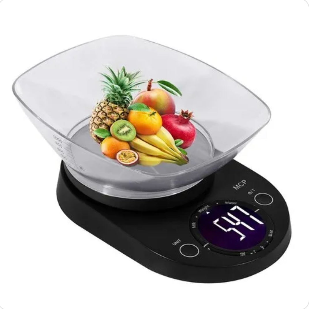 MCP Weighing Scale Digital For Kitchen Stainless Steel Weight Machine 5 Kgs With Free Bowl